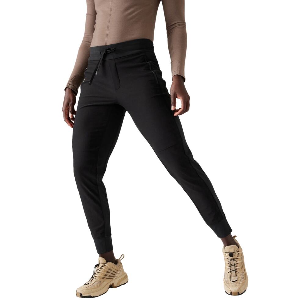 Athleta‎ Women's Size 16 Black Headlands Hybrid Mid Rise Jogger Pants